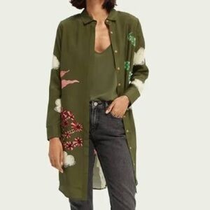 Scotch and Soda Amelia Printed Button Through Shirt Dress Size S (missing slip)